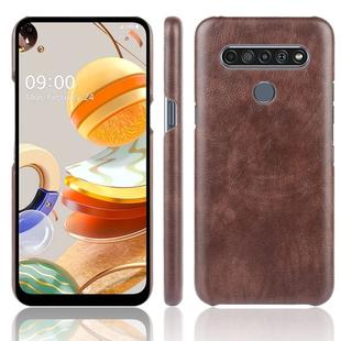 For LG K61 Shockproof Litchi Texture PC + PU Case(Brown)