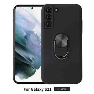 For Samsung Galaxy S21 5G 360 Rotary Multifunctional Stent PC+TPU Case with Magnetic Invisible Holder(Black)