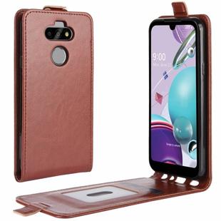 For LG K31/Aristo 5/Aristo 5 Plus R64 Texture Single Vertical Flip Leather Protective Case with Card Slots & Photo Frame(Brown)