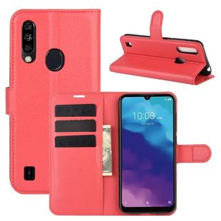 For ZTE Blade A7 2020 Fingerprint Version Litchi Texture Horizontal Flip Protective Case with Holder & Card Slots & Wallet(Red)