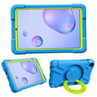 For Galaxy Tab A 8.4 (2020) T307 PC + Silicone Shockproof Combination Case with 360 Degree Rotating Holder & Handle(Blue + Grass Green)