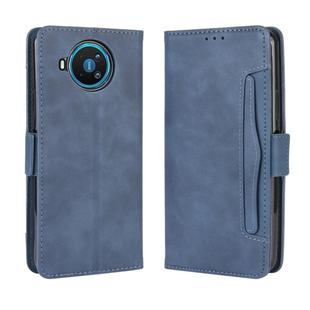 For Nokia 8.3 5G Wallet Style Skin Feel Calf Pattern Leather Case ，with Separate Card Slot(Blue)
