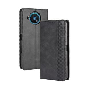 For Nokia 8.3 5G Magnetic Buckle Retro Crazy Horse Texture Horizontal Flip Leather Case  , with Holder & Card Slots & Photo Frame(Black)