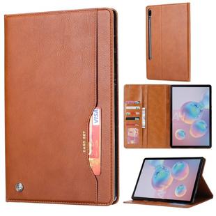 For Samsung Galaxy Tab S8 / Galaxy Tab S7 / T870 / T875 Knead Skin Texture Horizontal Flip Leather Case with Photo Frame & Holder & Card Slots & Wallet(Brown)