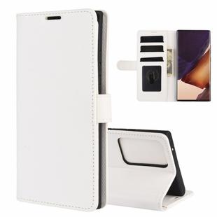 For Samsung Galaxy Note20 Ultra R64 Texture Single Horizontal Flip Protective Case with Holder & Card Slots & Wallet& Photo Frame(White)