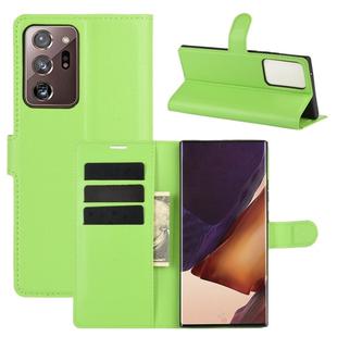 For Samsung Galaxy Note20 Ultra Litchi Texture Horizontal Flip Protective Case with Holder & Card Slots & Wallet(Green)