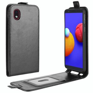 For Samsung Galaxy A01 Core / M01 Core R64 Texture Single Vertical Flip Leather Protective Case with Card Slots & Photo Frame(Black)
