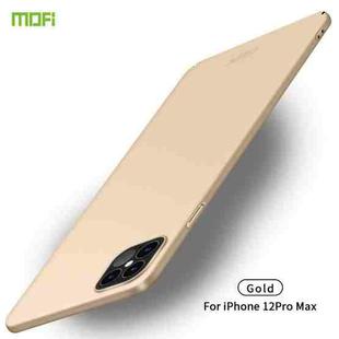 For iPhone 12 Pro Max MOFI Frosted PC Ultra-thin Hard Case(Gold)