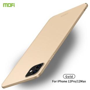 For iPhone 12 / 12 Pro MOFI Frosted PC Ultra-thin Hard Case(Gold)