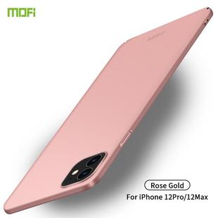 For iPhone 12 / 12 Pro MOFI Frosted PC Ultra-thin Hard Case(Rose gold)