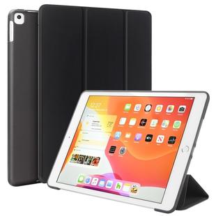 Three-folding Surface PU Leather TPU Matte Soft Bottom Case with Holder & Sleep / Wake-up Function For iPad 10.2 2021 / 2020 / 2019 / iPad Pro 10.5 inch(Black)