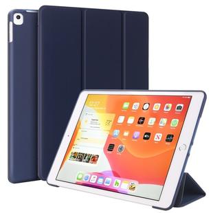 Three-folding Surface PU Leather TPU Matte Soft Bottom Case with Holder & Sleep / Wake-up Function For iPad 10.2 2021 / 2020 / 2019 / iPad Pro 10.5 inch(Navy Blue)