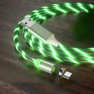 USB to Micro USB Magnetic Suction Colorful Streamer Mobile Phone Charging Cable, Length: 2m(Green Light)