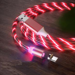 USB to Type-C / USB-C Magnetic Suction Colorful Streamer Mobile Phone Charging Cable, Length: 2m(Red Light)