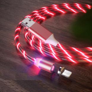 USB to 8 Pin Magnetic Suction Colorful Streamer Mobile Phone Charging Cable, Length: 2m(Red Light)