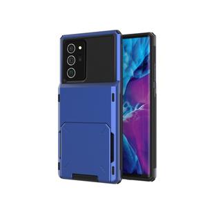 For Samsung Galaxy Note20 Ultra Scratch-Resistant Shockproof Heavy Duty Rugged Armor Protective Case with Card Slot(Blue)