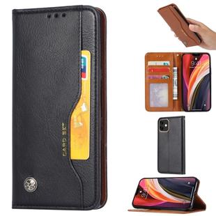 For iPhone 12 mini Knead Skin Texture Horizontal Flip Leather Case with Photo Frame & Holder & Card Slots & Wallet(Black)