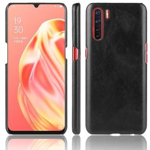 For OPPO A91 Shockproof Litchi Texture PC + PU Case(Black)