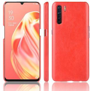 For OPPO A91 Shockproof Litchi Texture PC + PU Case(Red)