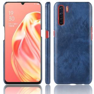 For OPPO A91 Shockproof Litchi Texture PC + PU Case(Blue)