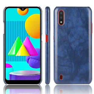 For Samsung Galaxy M01 Shockproof Litchi Texture PC + PU Case(Blue)