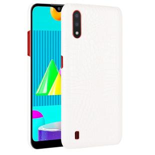For Samsung Galaxy M01 Shockproof Crocodile Texture PC + PU Case(White)