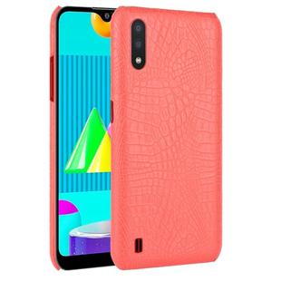 For Samsung Galaxy M01 Shockproof Crocodile Texture PC + PU Case(Red)