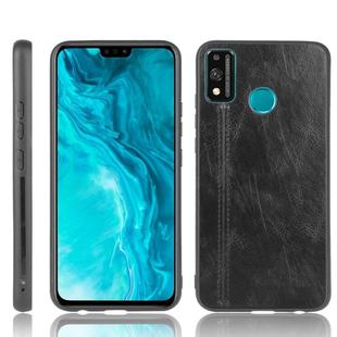 For Huawei Honor 9X Lite Shockproof Sewing Cow Pattern Skin PC + PU + TPU Case(Balack)