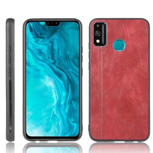 For Huawei Honor 9X Lite Shockproof Sewing Cow Pattern Skin PC + PU + TPU Case(Red)