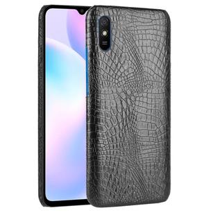 For Xiaomi Redmi 9A Shockproof Crocodile Texture PC + PU Case(Black)