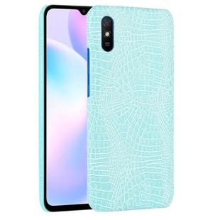 For Xiaomi Redmi 9A Shockproof Crocodile Texture PC + PU Case(Light Green)