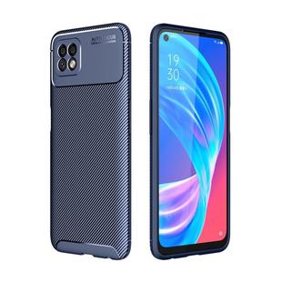 For OPPO A72 Carbon Fiber Texture Shockproof TPU Case(Blue)