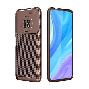 For Huawei Enjoy 20 Pro Carbon Fiber Texture Shockproof TPU Case(Brown)