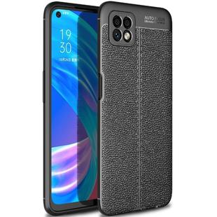 For OPPO A72 Litchi Texture TPU Shockproof Case(Black)