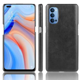 For Oppo Reno4 Shockproof Litchi Texture PC + PU Case(Black)