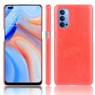 For Oppo Reno4 Shockproof Litchi Texture PC + PU Case(Red)