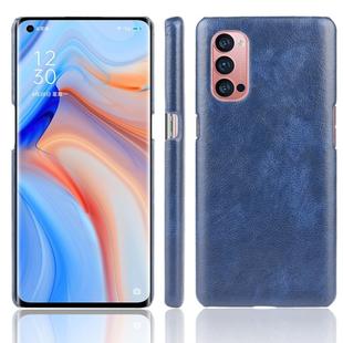 For OPPO Reno4 Pro Shockproof Litchi Texture PC + PU Case(Blue)