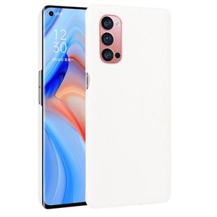 For OPPO Reno4 Pro Shockproof Crocodile Texture PC + PU Case(White)