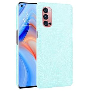 For OPPO Reno4 Pro Shockproof Crocodile Texture PC + PU Case(Light green)