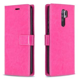 For Xiaomi Redmi 9 Crazy Horse Texture Horizontal Flip Leather Case with Holder & Card Slots & Wallet & Photo Frame(Rose)