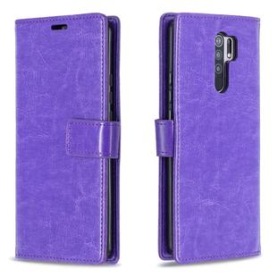 For Xiaomi Redmi 9 Crazy Horse Texture Horizontal Flip Leather Case with Holder & Card Slots & Wallet & Photo Frame(Purple)