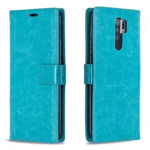 For Xiaomi Redmi 9 Crazy Horse Texture Horizontal Flip Leather Case with Holder & Card Slots & Wallet & Photo Frame(Blue)