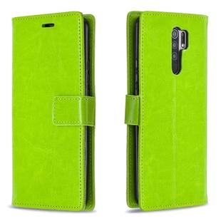 For Xiaomi Redmi 9 Crazy Horse Texture Horizontal Flip Leather Case with Holder & Card Slots & Wallet & Photo Frame(Green)