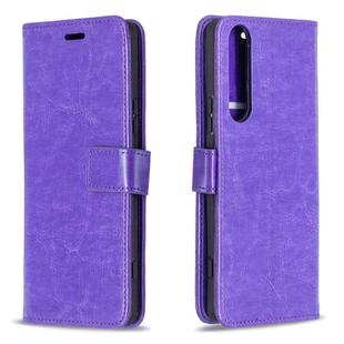 For Sony Xperia 1 II Crazy Horse Texture Horizontal Flip Leather Case with Holder & Card Slots & Wallet & Photo Frame(Purple)