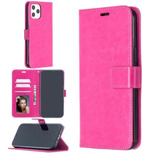 For iPhone 12 Pro Max Crazy Horse Texture Horizontal Flip Leather Case with Holder & Card Slots & Wallet & Photo Frame(Rose Red)