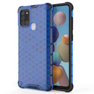 For Samsung Galaxy A21S  Shockproof Honeycomb PC + TPU Case(Blue)