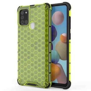 For Samsung Galaxy A21S  Shockproof Honeycomb PC + TPU Case(Green)