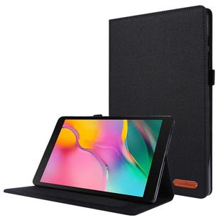 For Samsung Galaxy Tab A7 (2020) Horizontal Flip TPU + Fabric PU Leather Protective Case with Card Slots & Holder(Black)