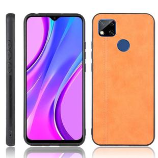 For Xiaomi Redmi 9C Shockproof Sewing Cow Pattern Skin PC + PU + TPU Case(Orange)