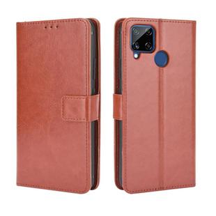 For OPPO Realme C15 Retro Crazy Horse Texture Horizontal Flip Leather Case with Holder & Card Slots & Photo Frame(Brown)